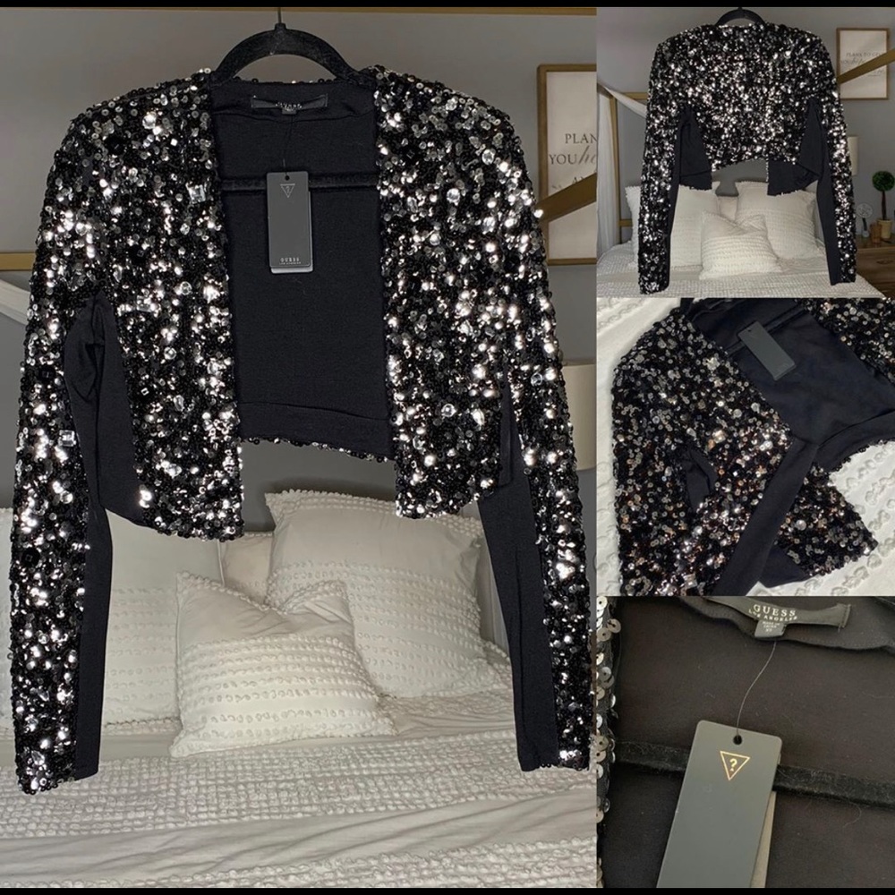 Guess NWT Jeweled and Sequined Bolero Jacket